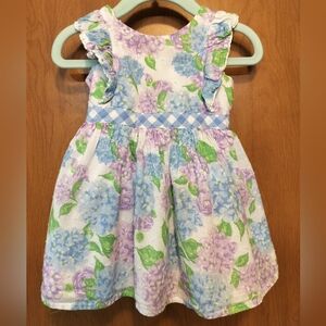 Tommy Bahama Spring/Summer Floral & Gingham Plaid Easter Dress W/Bow & Ruffle